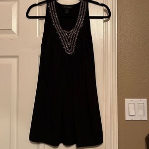 White House Black Market Bugle Bead Adorned Sleeveless Top